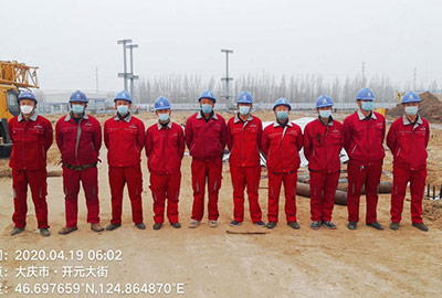 抗疫克難，凝心聚力——工地上的早會！  